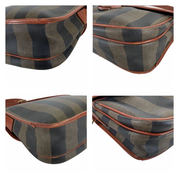 Fendi crossbody bag Pequin PVC black tan - Picture 4 of 11